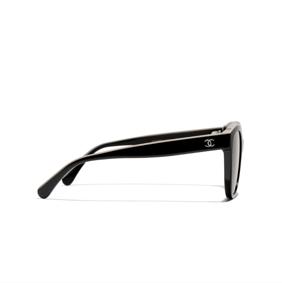 Authentic Chanel Butterfly Sunglasses 5414 C534/3  Black & Beige - Picture 4 of 12